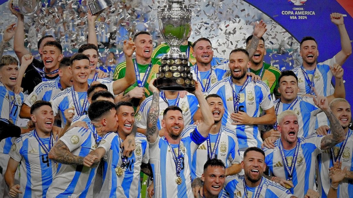 Argentina Vs Colombia 2024 : Messi Lifts Copa America Trophy